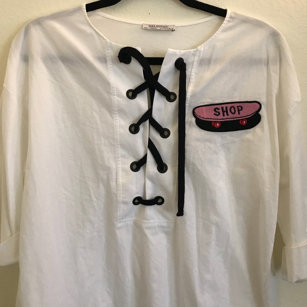Zara White Blouse